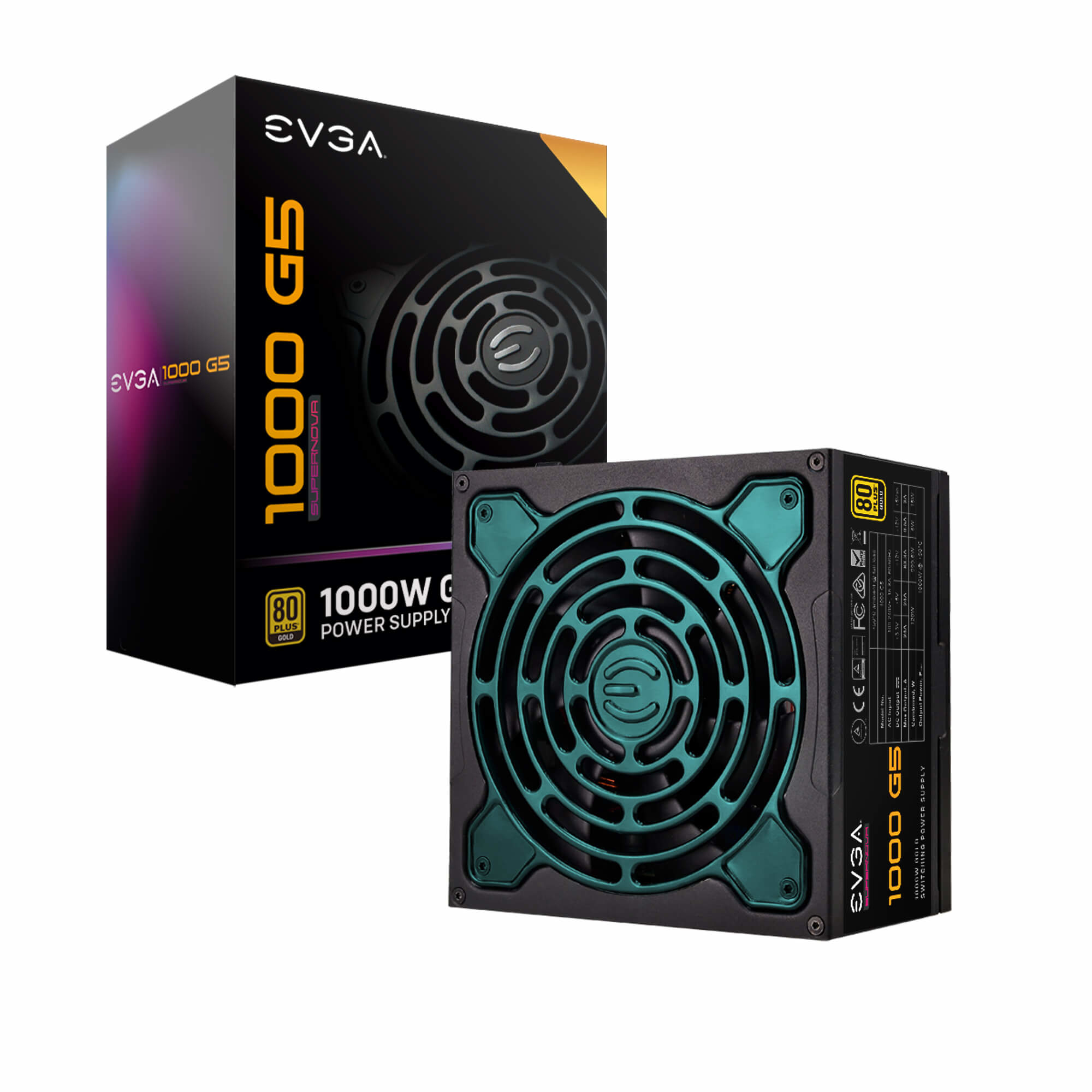 EVGA 220-G5-1000-X2 virtalähdeyksikkö 1000 W 20+4 pin ATX ATX Musta ...
