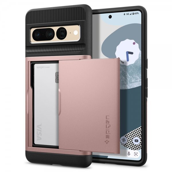 Spigen Slim Armor CS Hülle Für Google Pixel 7 Pro – Schwarz Mit Kartenfach Auf Der Rückseite