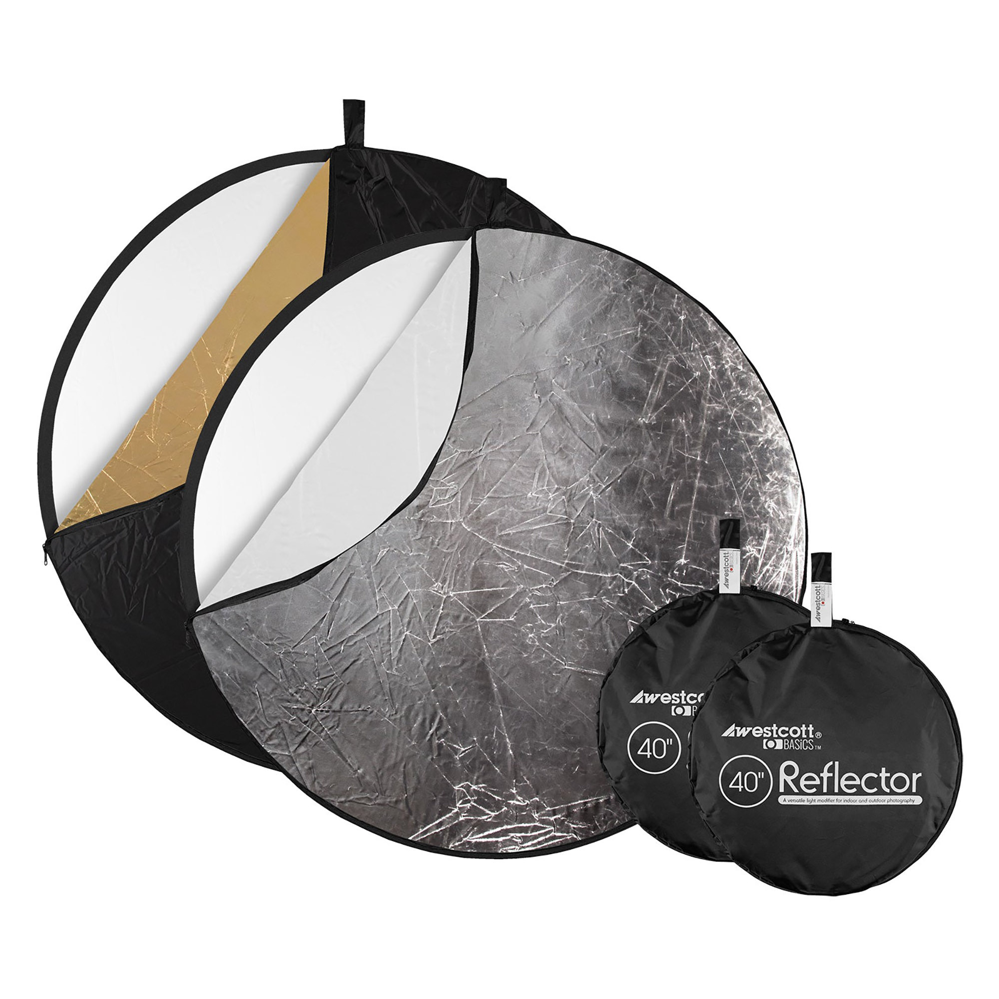 Westcott 5-in-1 Collapsible Reflector – 20” Gold/Silver/Black/White/Diffusion, Includes Carry Case