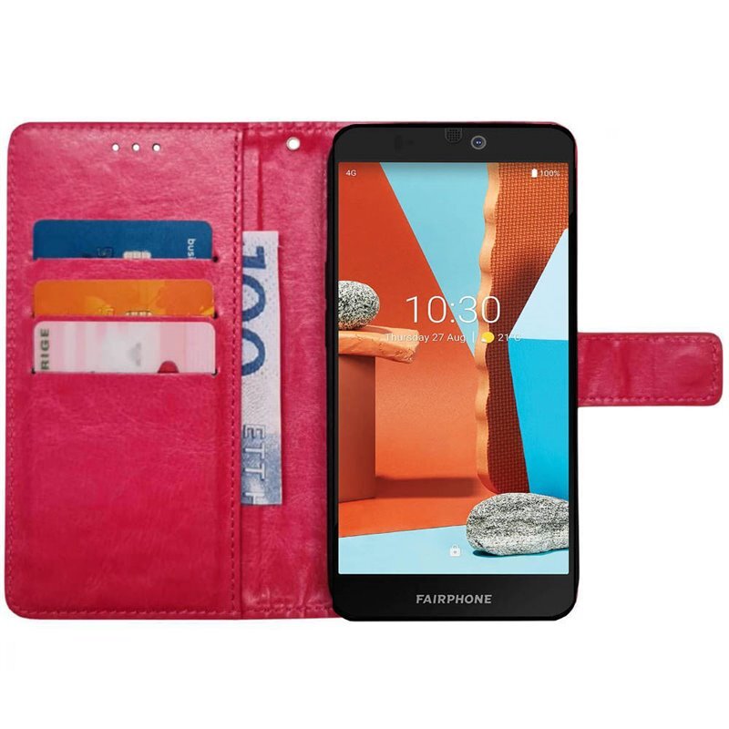 moex Custodia Plug Case per Fairphone 4 con clip per cintura, in pelle PU, da inserire in pelle, colore: nero