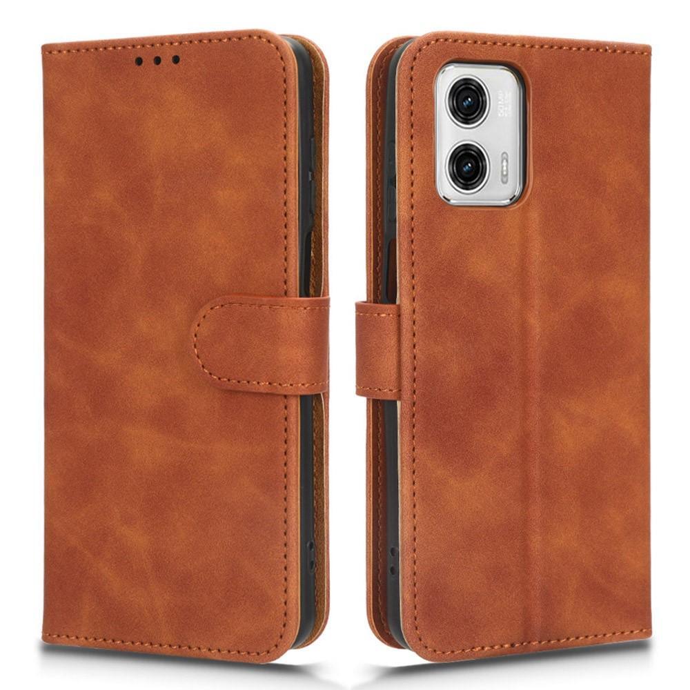 Haoye Telefoonhoes Haoye Portemonnee Hoesje Voor Motorola Moto G73 5G - Met Vlinder Reliëf, Magnetische Flip & Kaartsleuven, Donkerpaars Kaartsleuf Hoes