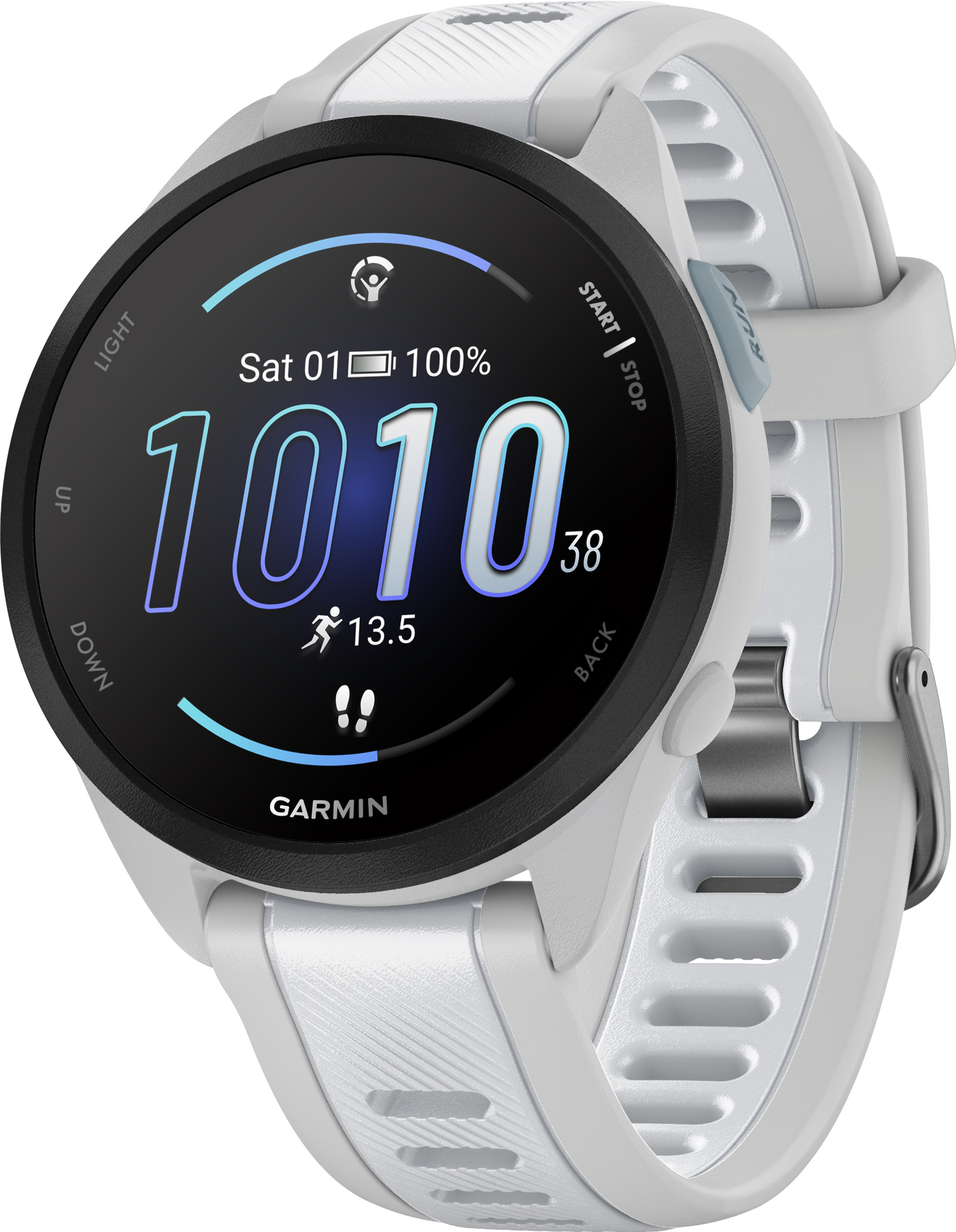 White Garmin Forerunner 165 watch