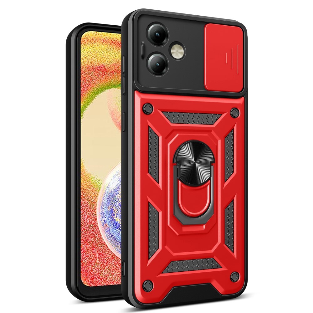 Pixfab Cover Motorola Moto G14: Custodia Anteriore Con Anello E Protezione Fotocamera, Antiurto In Policarbonato