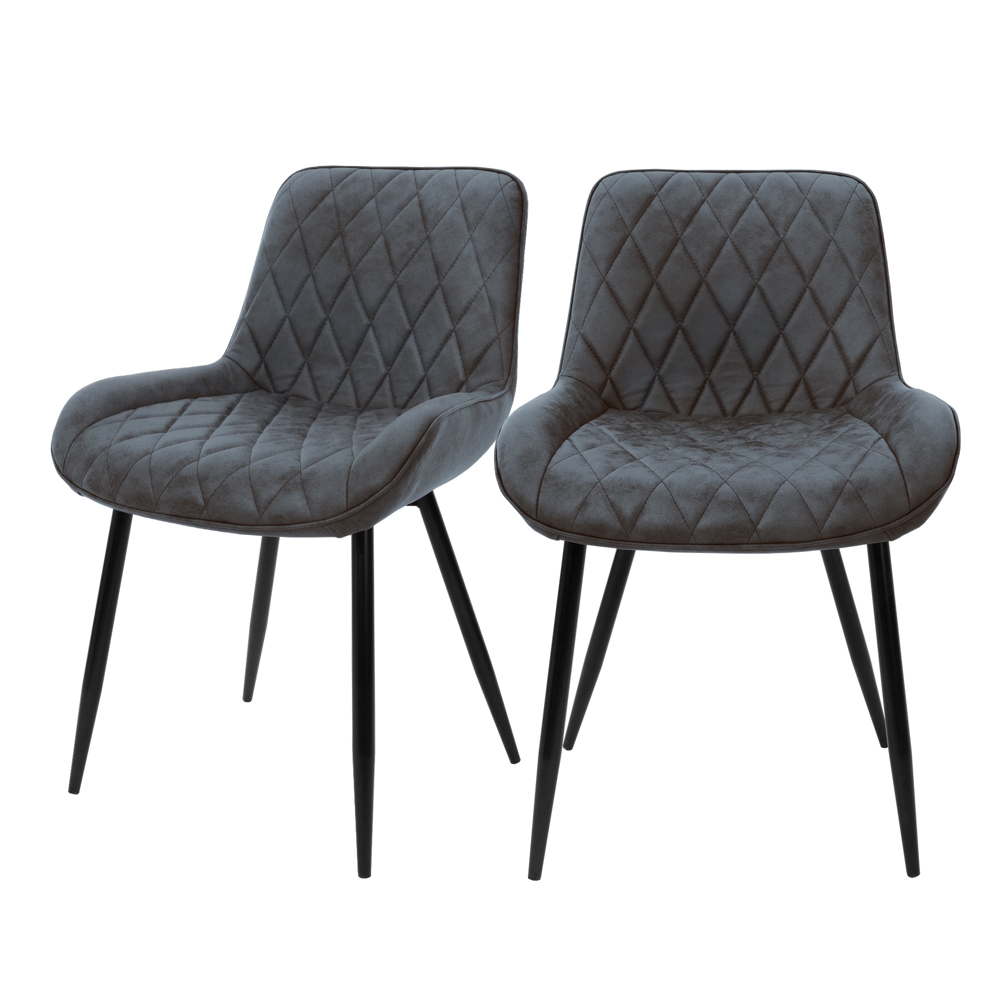 ML-Design 2 spisebordsstole, stol med ryg og armlæn, antracit ...