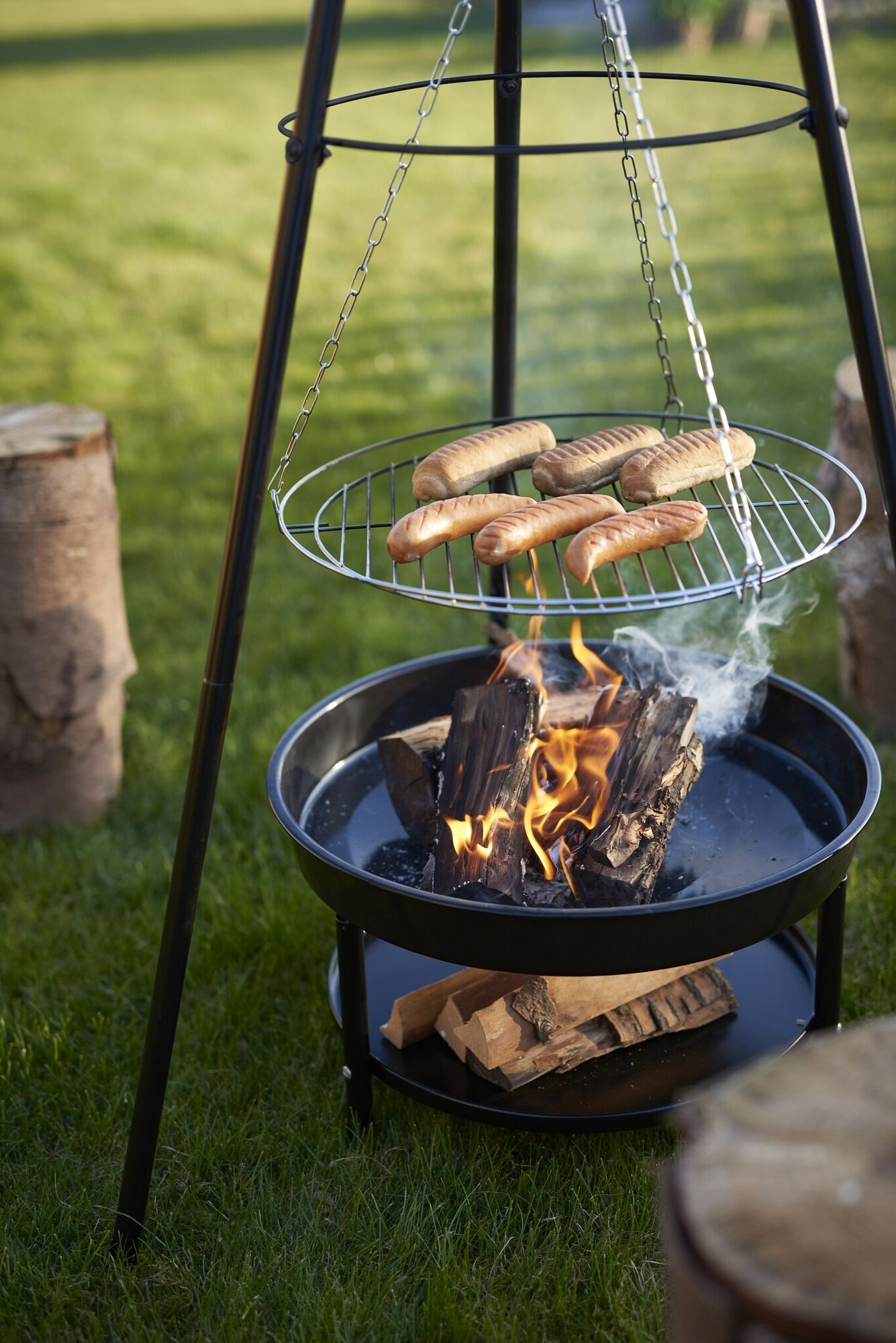 Tripod Eldstad Utomhus Med Justerbar H ngande Grill Elgiganten 