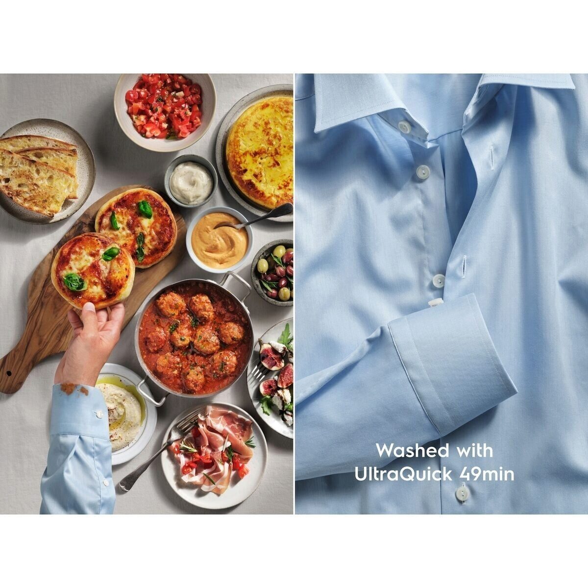 UltraQuick 49 min – fullstendig flekkfjerning selv ved lav temperatur,* sparer opptil 30 % energi**