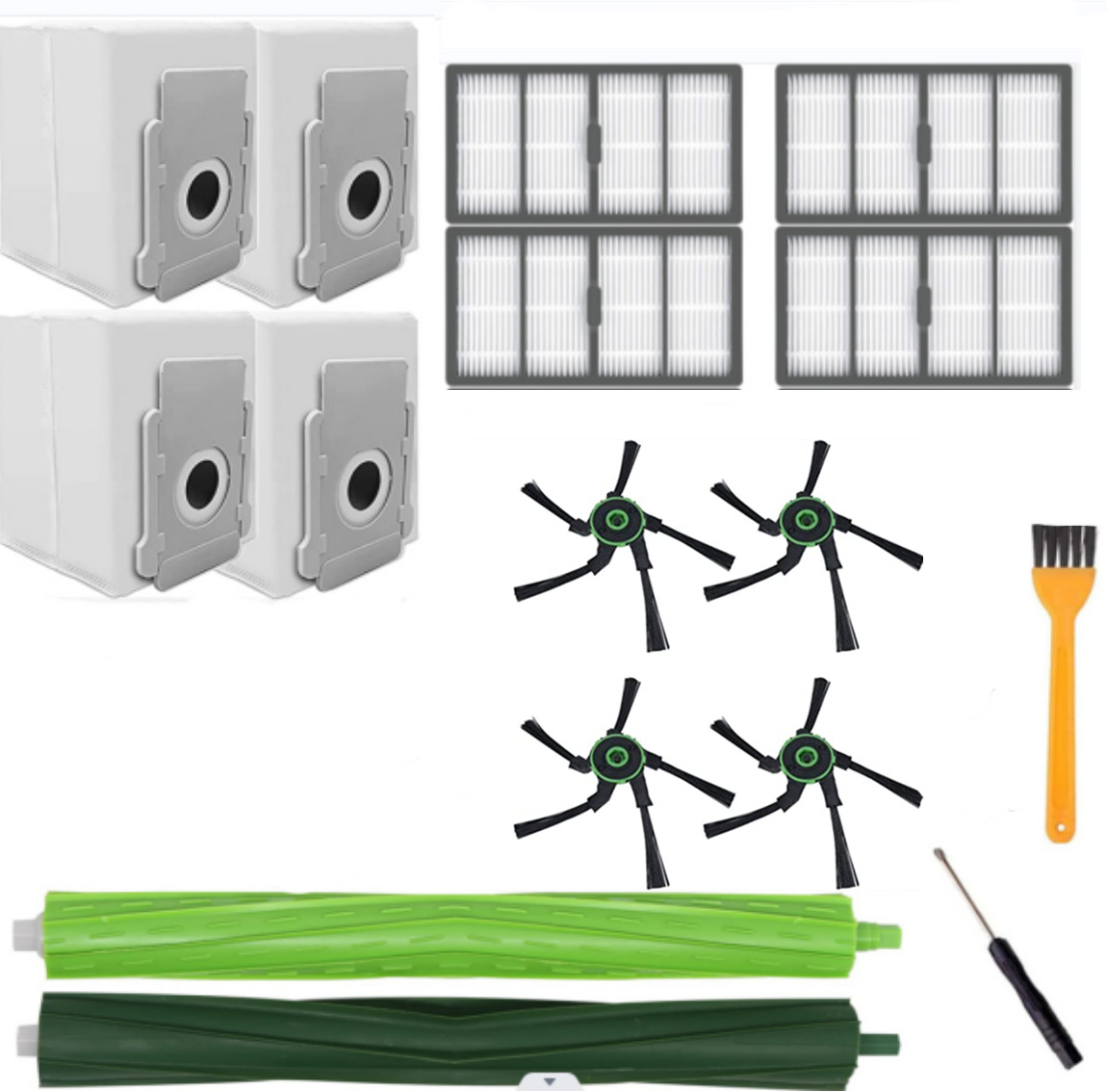 PELLYDA 2 sets rubberen rolborstel reserveonderdelen voor IRobot Roomba S9 (9150) S9 S9 Plus (9550) stofzuiger uit de S-serie (2 verpakkingen rollen