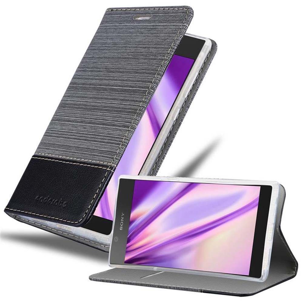VQWQ Cover per Sony Xperia L1, Custodia a Portafoglio in Pelle PU Slot per Schede Libro Gatto Albero Supporto Antiurto Anti-Graffio Cordino Magnetica Flip Case Wallet per Maschio Donna -[KT]-Gold