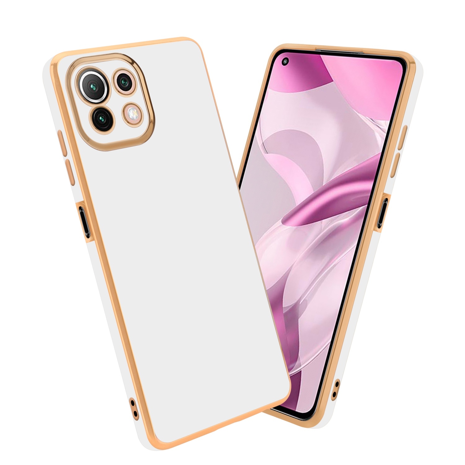 Custodia Per Xiaomi 11 Lite 5G NE / Mi 11 Lite 4G/5G - Vetro Temperato Colorato, Protezione Antiurto, Ricarica Wireless - 2