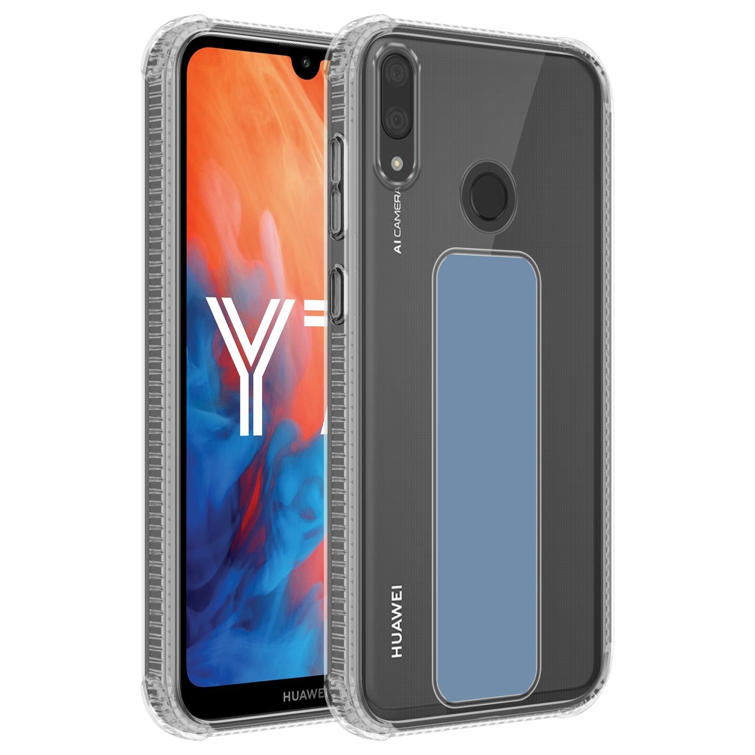 HopMore Compatibile con Cover Huawei Y7 2019 / Y7 Prime / Y7 PRO 2019 Silicone Morbide Disegni 3D Divertenti Gomma Morbido Custodia Antiurto Protettiva Case Caso Molle - Unicorno Verde