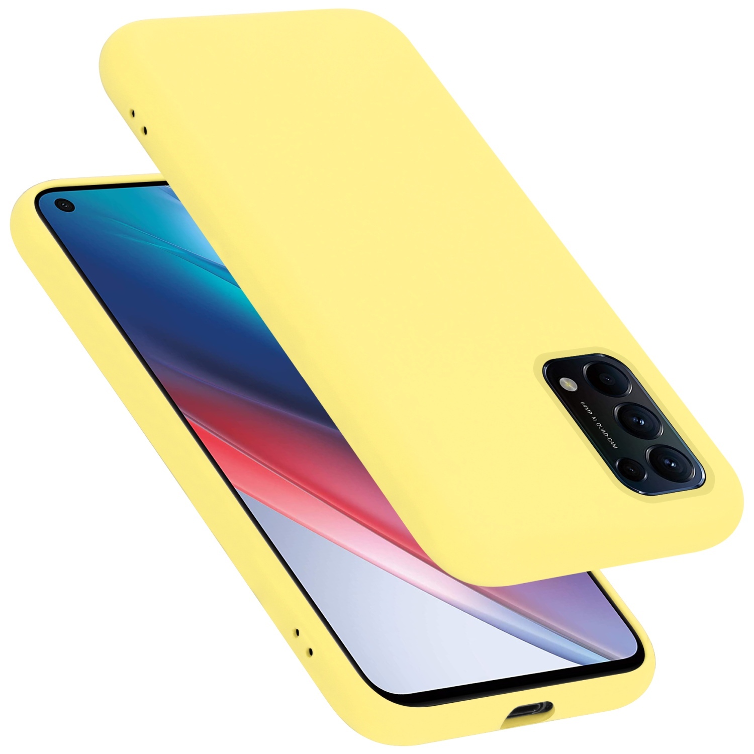 Cadorabo cover compatibile con Oppo FIND X3 LITE, cover in silicone liquido per FIND X3 LITE, custodia in silicone, resistente ai graffi e agli urti sottile cover protettiva - LIQUID BLU