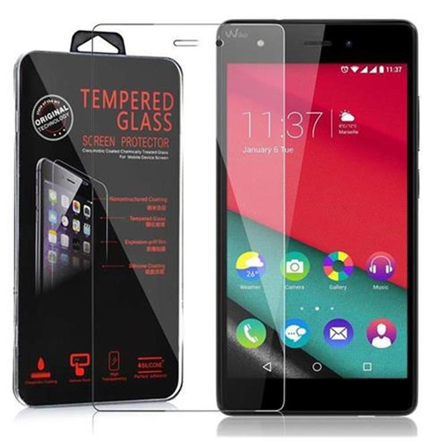 Pellicola In Vetro Temperato Per Wiko WIM 4G Da 5,5 Pollici, 3 Strati, Ultrasottile