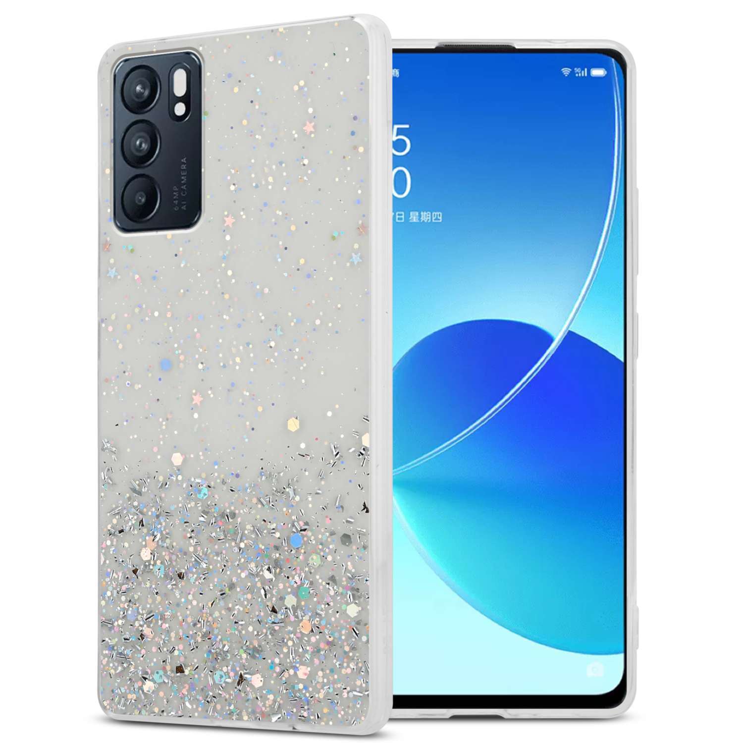 Kit Protettivo per Oppo Reno 6 5G: Cover Flessibile Antiurto + Vetro