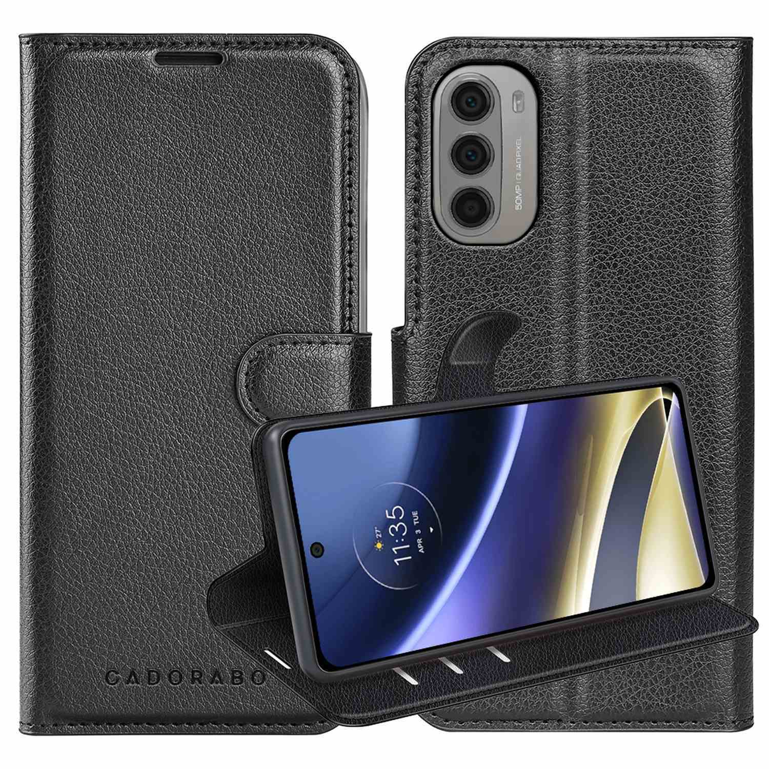 Mo-Beauty Cover per Motorola Moto G51, Cover Portafoglio [Shell TPU] in Pelle Sintetica Tasca Carte Antiurto Protettiva di Con Slot Premium Flip Libro Custodia per Moto G51 (Blu