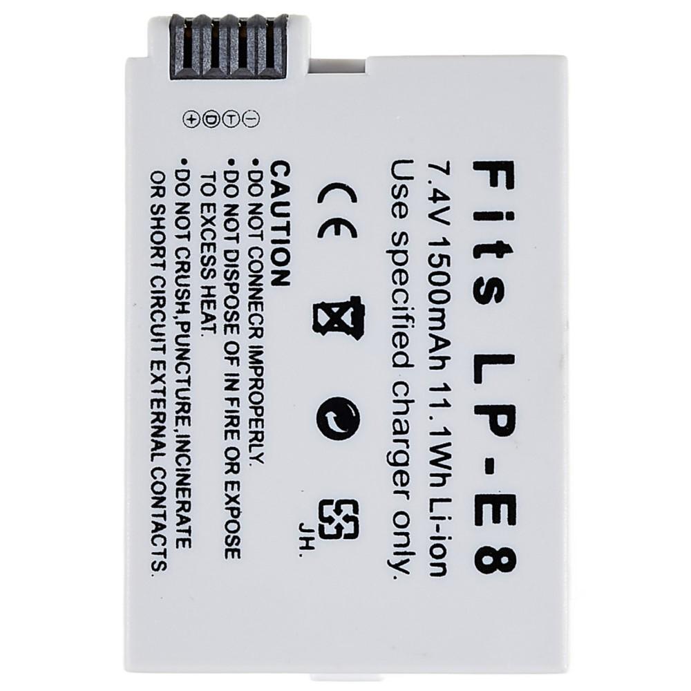 Kit 2 Batterie LP-E8 + Caricabatterie Doppio Per Canon EOS 550D 600D 650D 700D T2i T4i T5i - 2