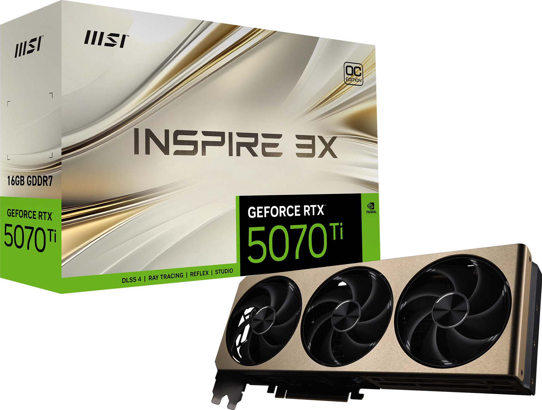 MSI GeForce RTX 5070 Ti 16G INSPIRE 3X OC PLUS näytönohjain - Gigantti ...