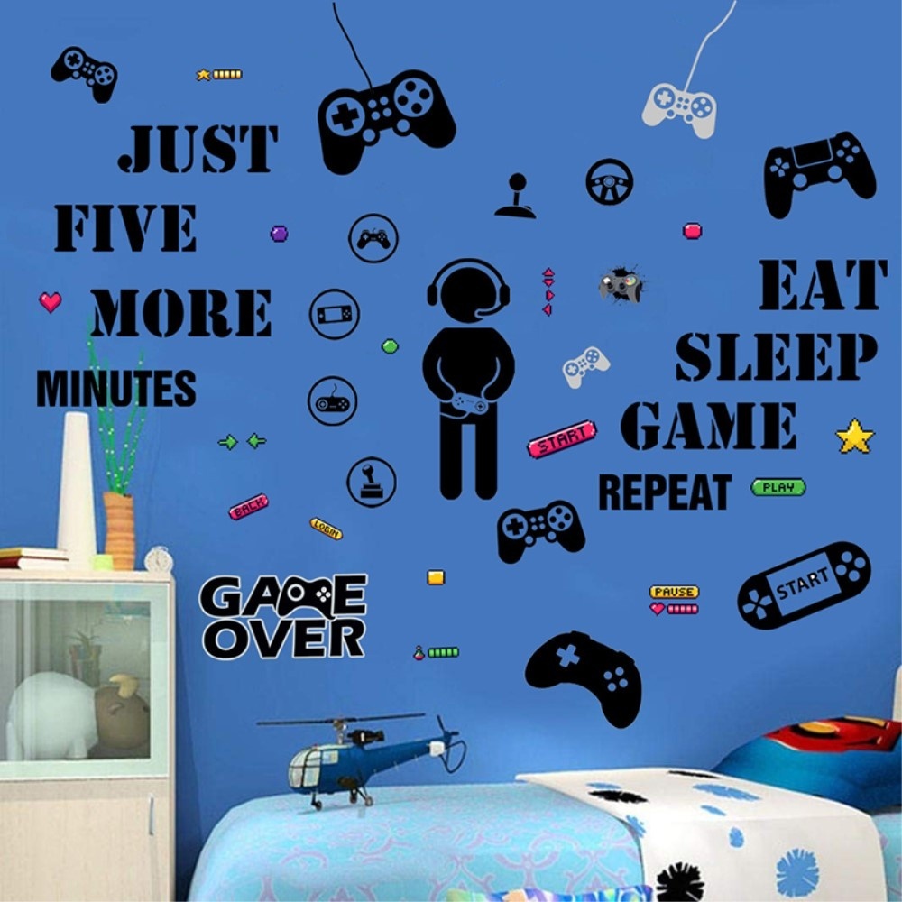 25*30 cm videospil vægoverføringsbillede PVC-klistermærke Gamer-tema ...