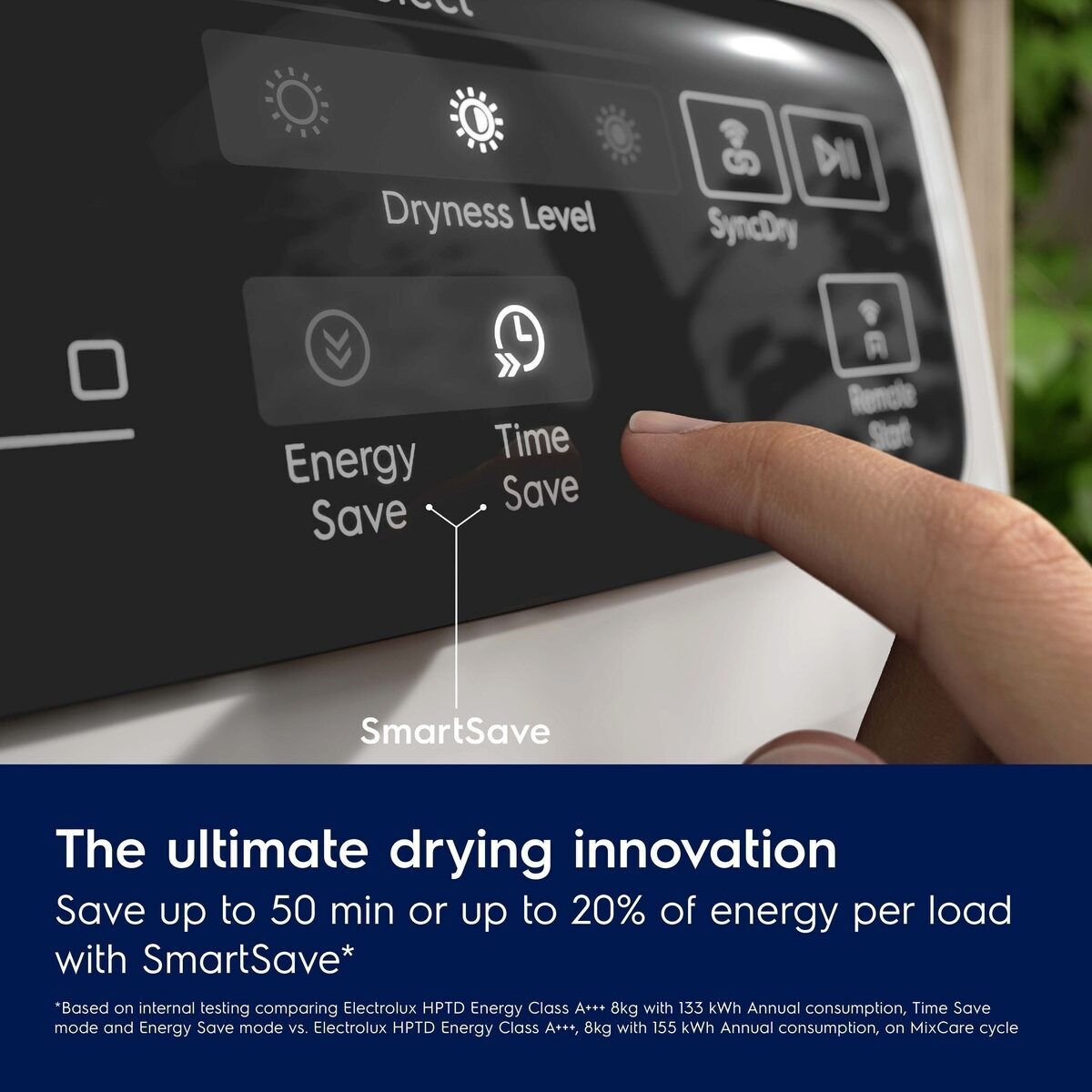 SmartSave – säästä jopa 50 minuuttia aikaa tai jopa 20 % energiaa joka pesussa.*